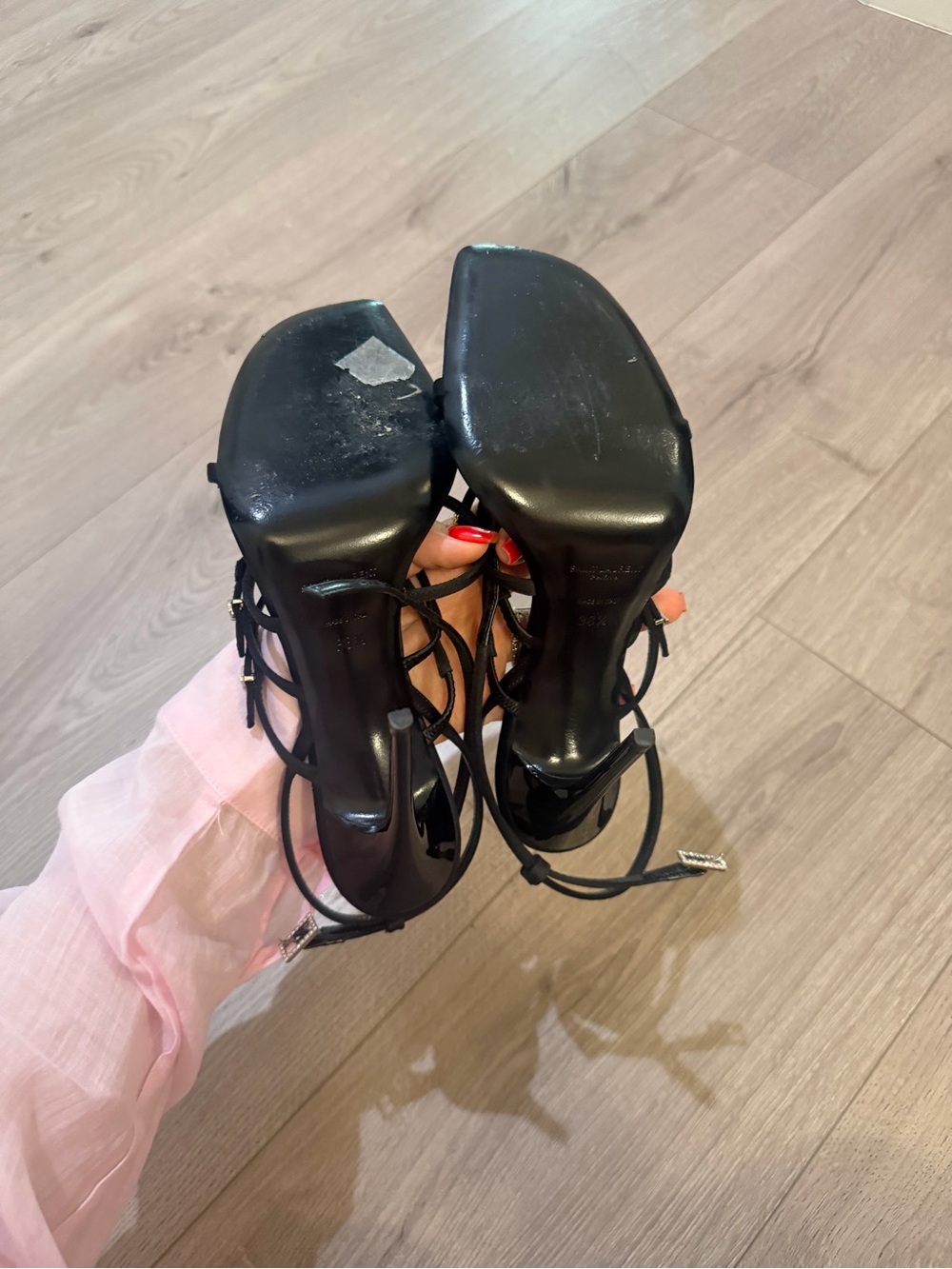 Saint Laurent Jerry 110mm silk-satin sandals (WORN ONCE) - Picture 4 of 4